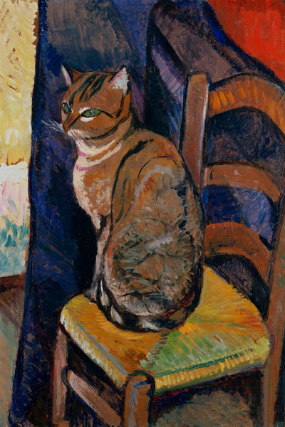 STUDY OF A CAT SITTING ON A CHAIR - Museum Quality Art