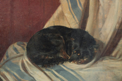 STUDY OF A DOG LYING DOWN - Museum Quality Art