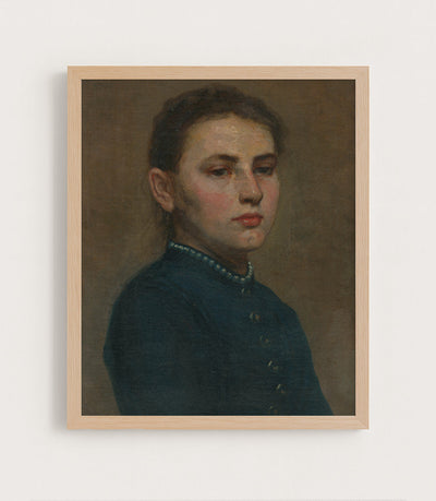 STUDY OF A GIRL WITH WHITE GARNET - Museum Quality Art