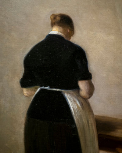 STUDY OF A STANDING WOMAN, BACK VIEW