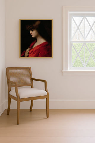 STUDY OF A WOMAN IN RED - Museum Quality Art