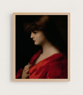 STUDY OF A WOMAN IN RED - Museum Quality Art