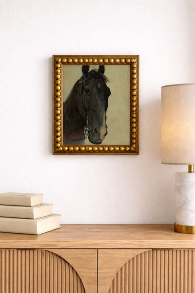 STUDY OF THE HEAD OF A BLACK HORSE - Museum Quality Art