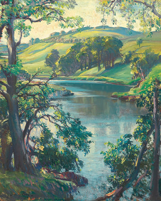 SUMMER EVENING, THE STILL POOL, DEVERON, NEAR ROTHIEMAY - Museum Quality Art