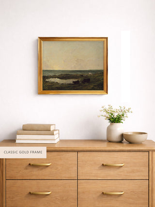 SUNSET ON THE COAST AT VILLERVILLE - Museum Quality Art