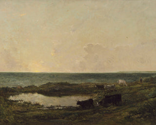 SUNSET ON THE COAST AT VILLERVILLE - Museum Quality Art