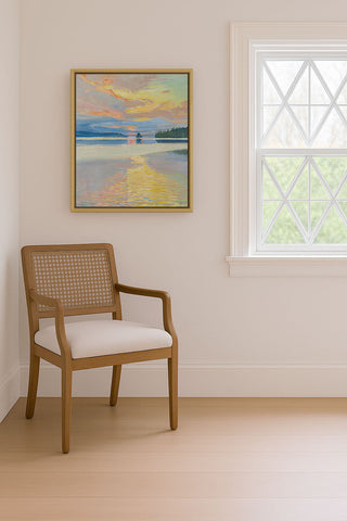 SUNSET OVER THE LAKE - Museum Quality Art