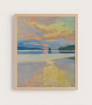 SUNSET OVER THE LAKE - Museum Quality Art