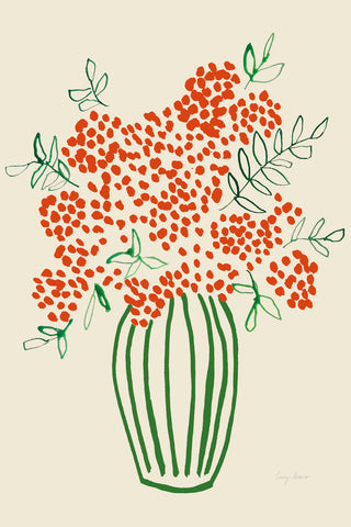 Tall Vase of Orange Berries