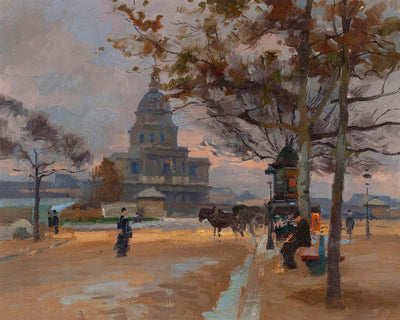 THE DOME OF LES INVALIDES FROM AVENUE DE SEGUR - Museum Quality Art