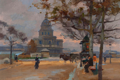 THE DOME OF LES INVALIDES FROM AVENUE DE SEGUR - Museum Quality Art