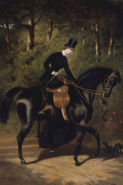 THE HORSEWOMAN KIPPLER ON HER BLACK MARE - Museum Quality Art