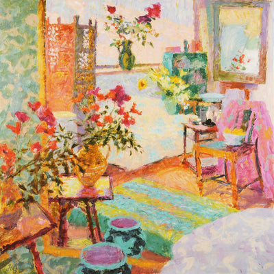 THE JUG OF POPPIES, STUDIO INTERIOR, LATE AFTERNOON - Museum Quality Art