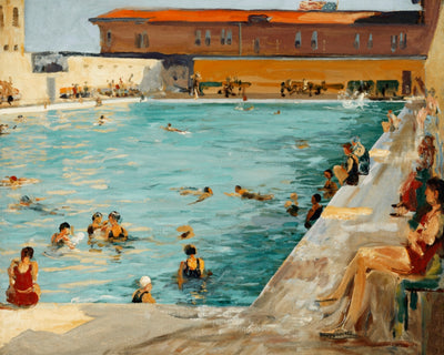 THE PEOPLES POOL, PALM BEACH art print - Museum Quality Art