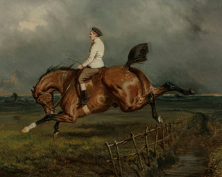 THE STORM JUMP BY A LAD OVER A FENCE - Museum Quality Art