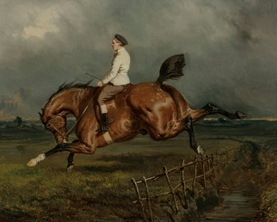 THE STORM JUMP BY A LAD OVER A FENCE - Museum Quality Art