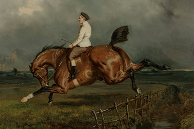 THE STORM JUMP BY A LAD OVER A FENCE - Museum Quality Art