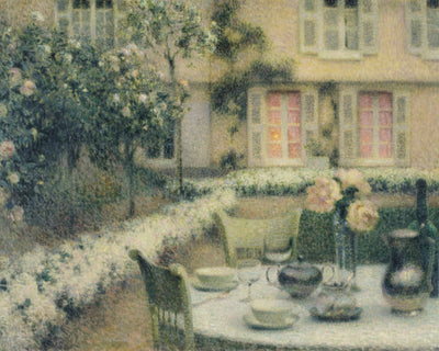 THE TABLE IN THE WHITE GARDEN AT GERBEROY