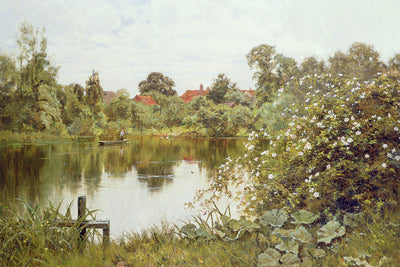 THE TIME OF WILD ROSES, PADDINGTON MILL POND, SURREY - Museum Quality Art