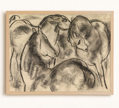 THREE HORSES SKETCH - Museum Quality Art