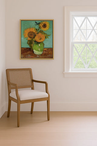 THREE SUNFLOWERS IN A VASE