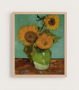 THREE SUNFLOWERS IN A VASE