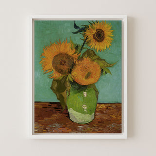 THREE SUNFLOWERS IN A VASE