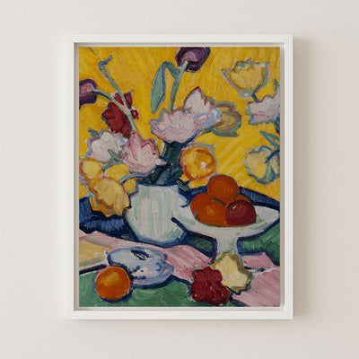 Tulips in a Pottery Vase