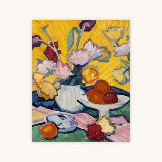 TULIPS IN A POTTERY VASE — Primary Image
