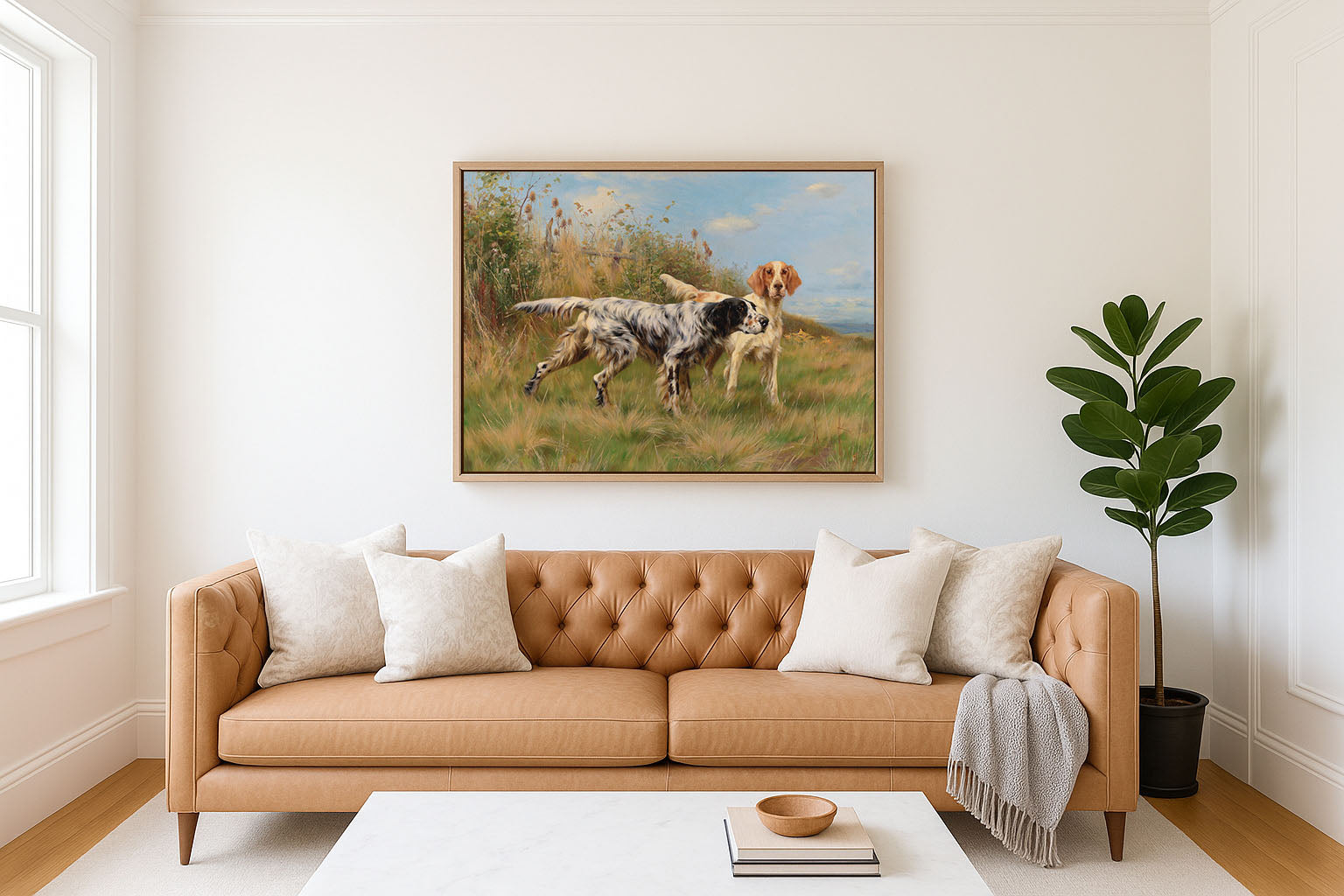 Two English Setters - English Setters Art Print, Vintage Dog Wall