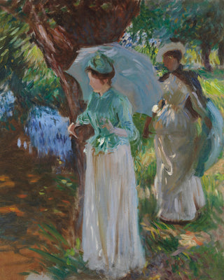 TWO GIRLS WITH PARASOLS - Museum Quality Art