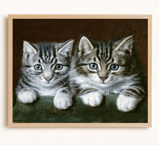 TWO TABBY KITTENS - Museum Quality Art