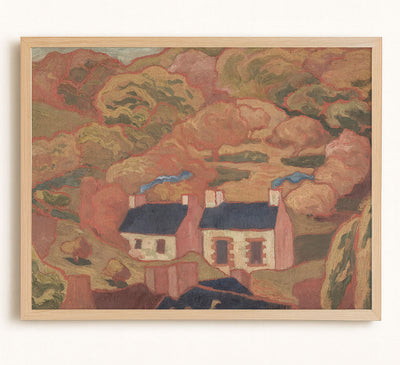 TWO THATCHED COTTAGES - Museum Quality Art