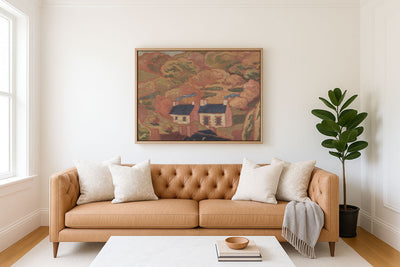 TWO THATCHED COTTAGES - Museum Quality Art