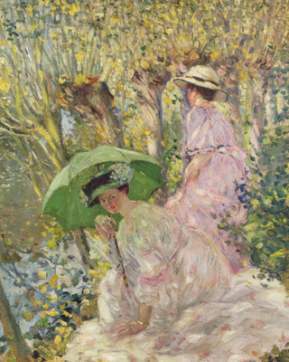 TWO YOUNG GIRLS IN A GARDEN