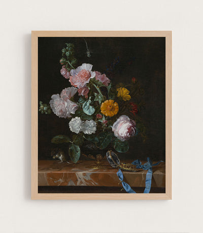 VANITAS FLOWER STILL LIFE - Museum Quality Art