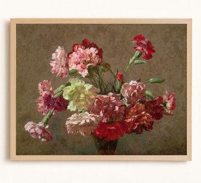 VASE OF CARNATIONS - Museum Quality Art