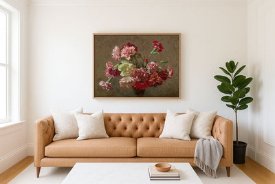 VASE OF CARNATIONS - Museum Quality Art