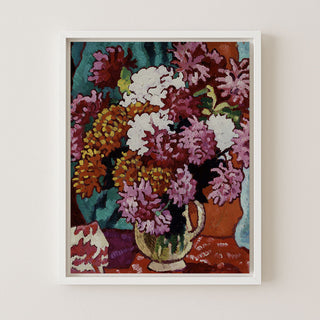 VASE OF DAHLIAS - Museum Quality Art