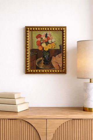 Vase of Flowers on a Round Table