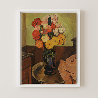 Vase of Flowers on a Round Table