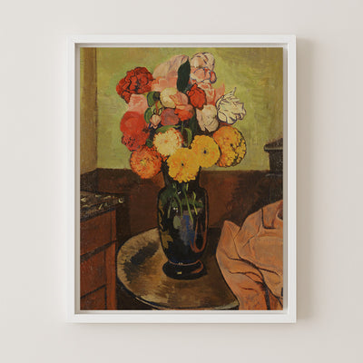 Vase of Flowers on a Round Table