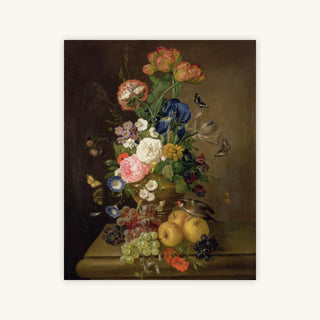 VASE OF FLOWERS WITH BUTTERFLIES — Primary Image
