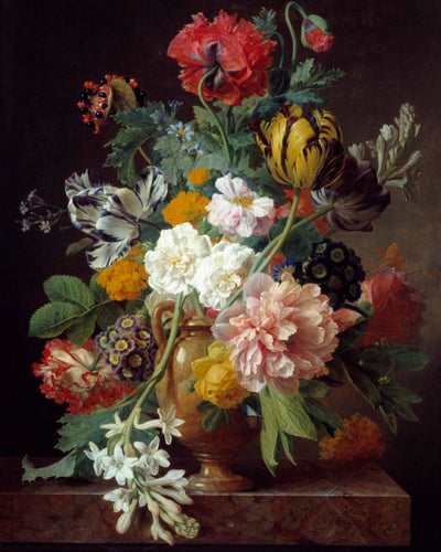 VASE OF FLOWERS WITH TUBER CASSEE