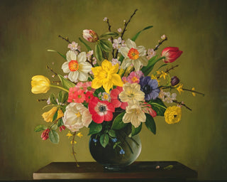 FLOWERS IN A GLASS VASE