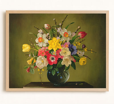 Flowers in a Glass Vase