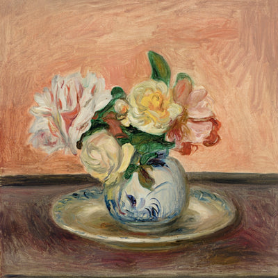 VASE OF GARDEN ROSES - Museum Quality Art