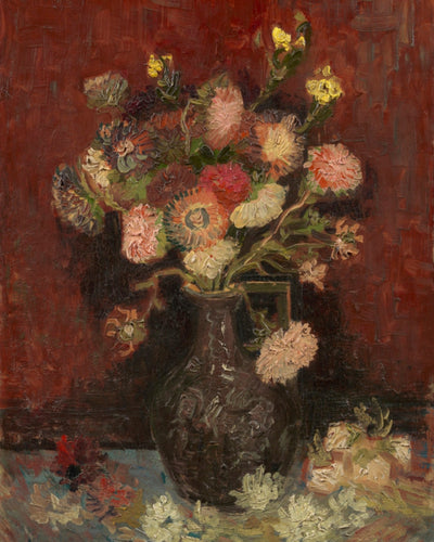 Vase with Chinese Asters and Glaieuls