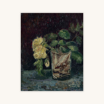 GLASS WITH YELLOW ROSES — Primary Image