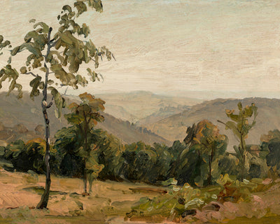 VIEW OVER THE NECKAR HILLS NEAR HEIDELBERG - Museum Quality Art